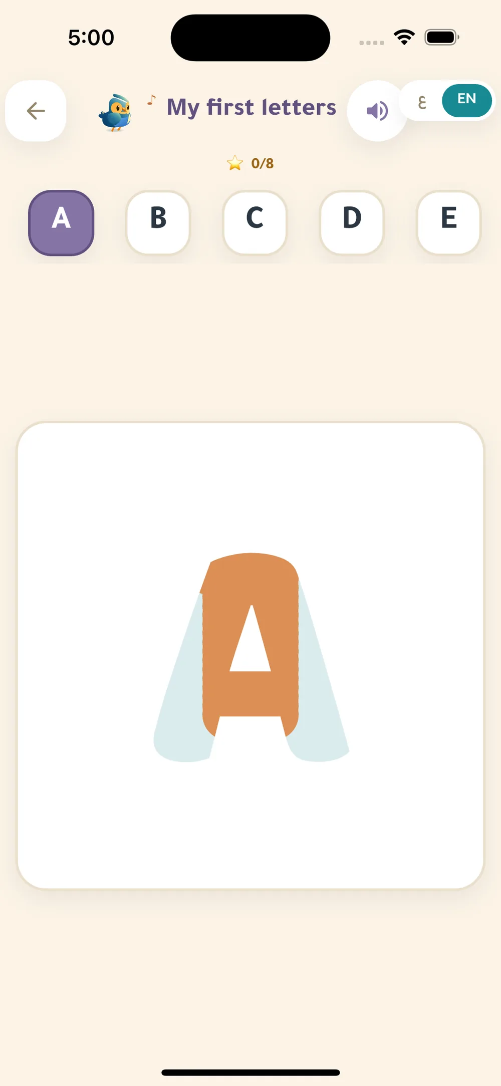 Tracing letters with a finger